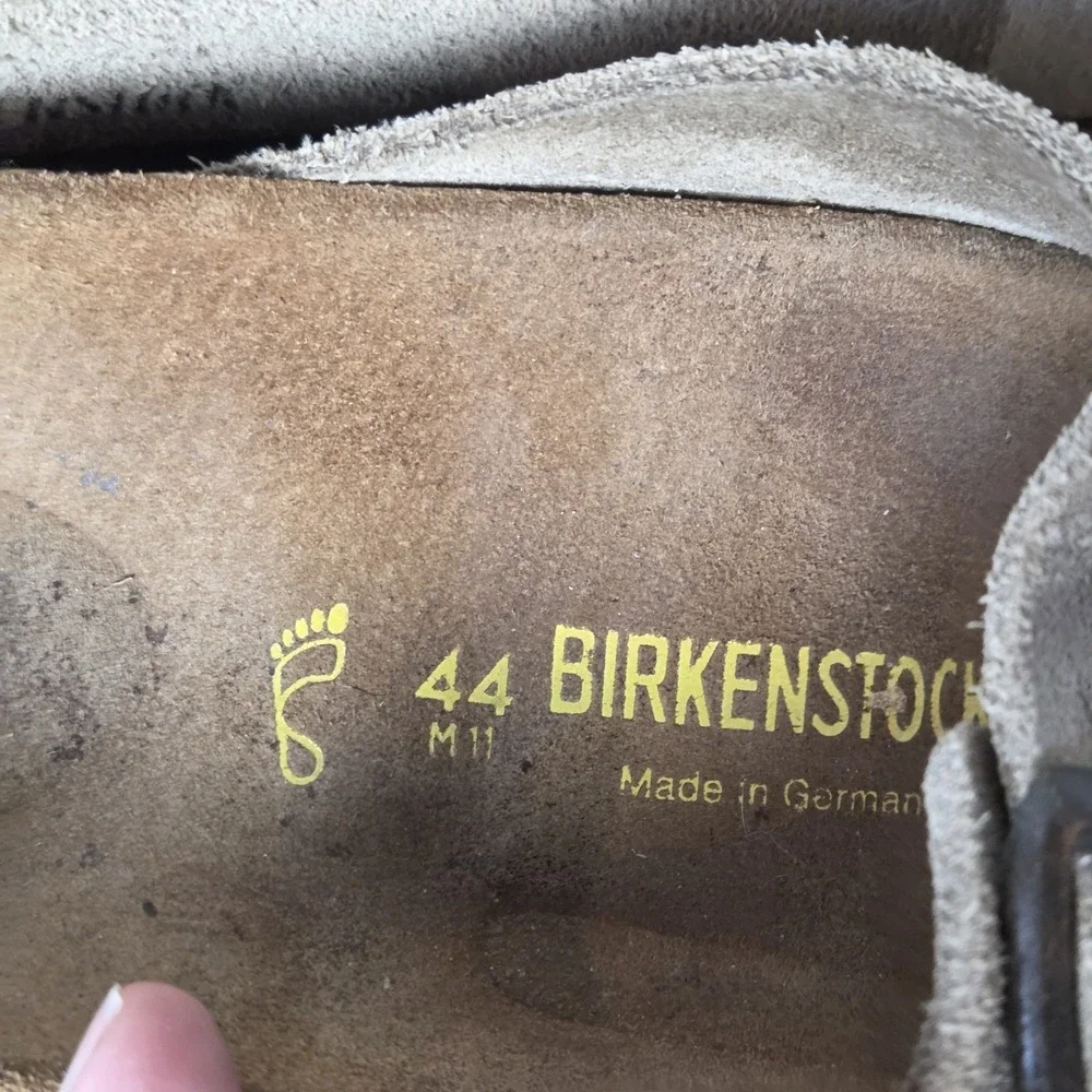 Birkenstock Arizona Sandals Mens Size 11 Taupe Suede Leather Made in Germany 44‎